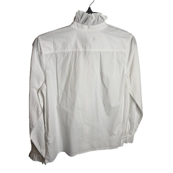 J.Crew Cottage Top in Cotton Poplin White Size 2 BP622 - Picture 5 of 5